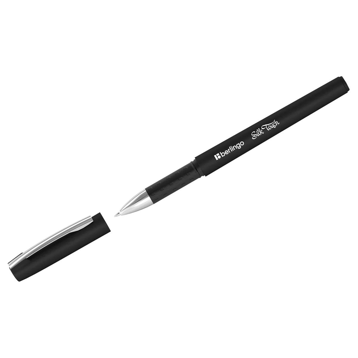 Pix cu gel BERLINGO Silk Touch, cu grip, 0.5mm, negru