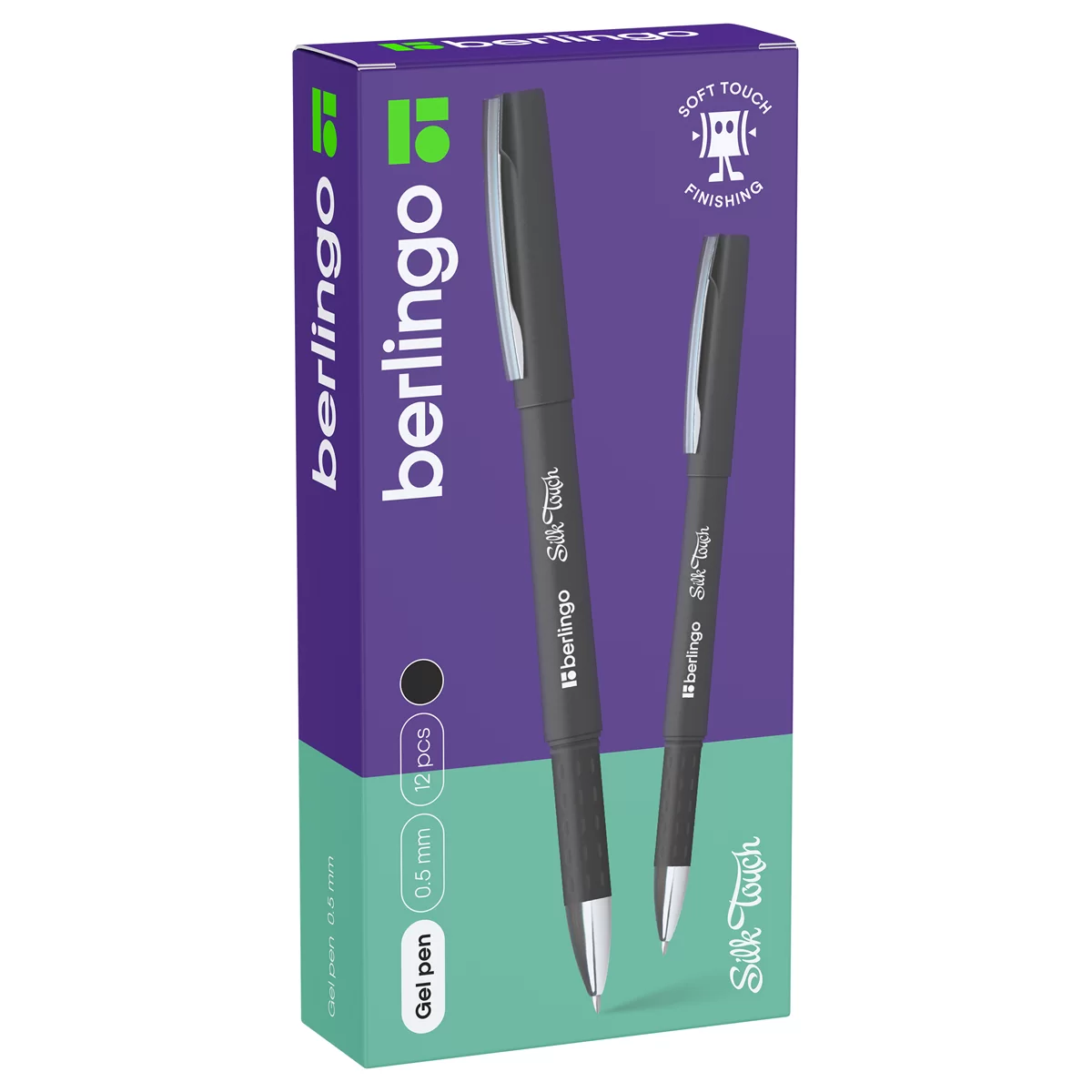Pix cu gel BERLINGO Silk Touch, cu grip, 0.5mm, negru
