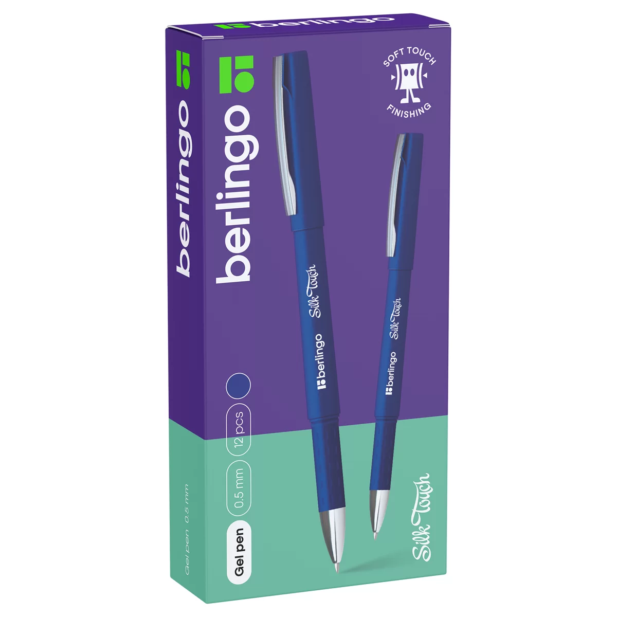 Pix cu gel BERLINGO Silk Touch, cu grip, 0.5mm, albastru