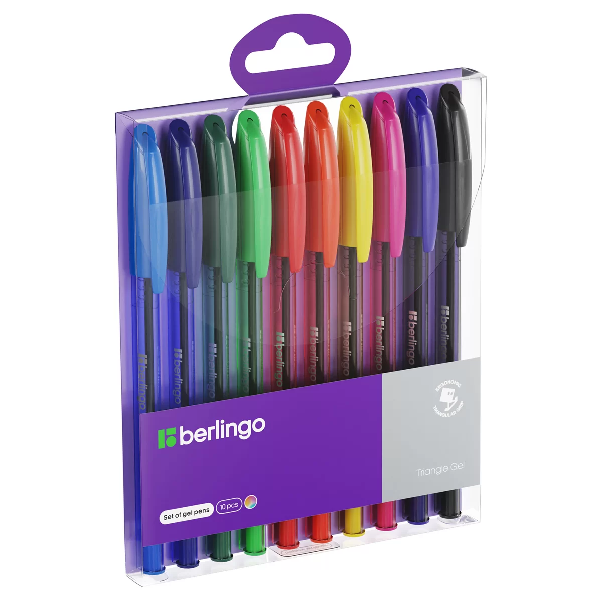 Set pixuri cu gel BERINGO Triangle, 0.5 mm, 10 culori