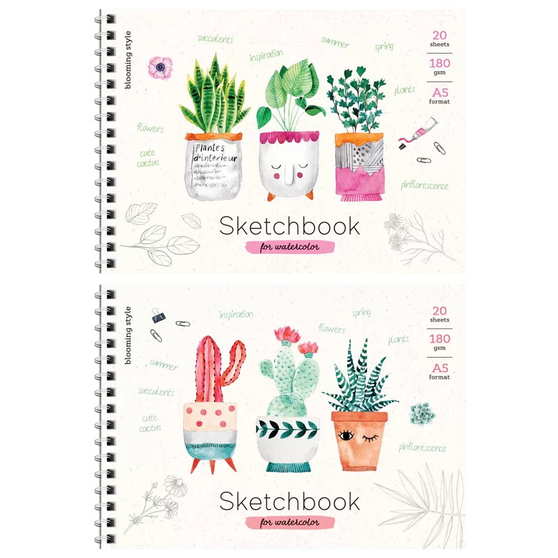 Album pentru acuarela ARTSPACE Cute A5, 20 foi, 180g/m2