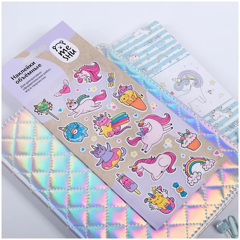 Наклейки MESHU "Unicorns", 10x19 см