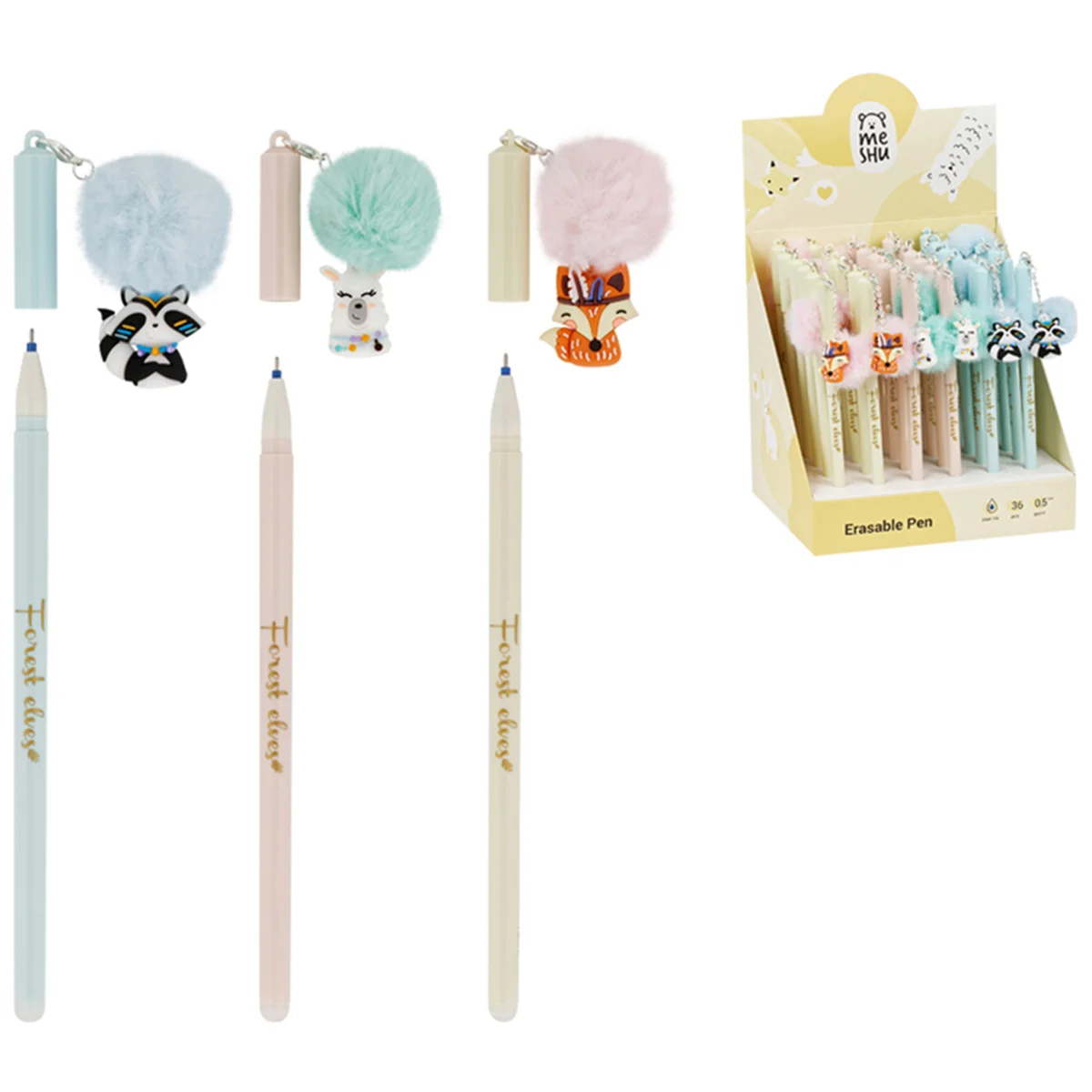 Pix cu gel MESHU Fluffy, 0.5mm, corectabil, albastru