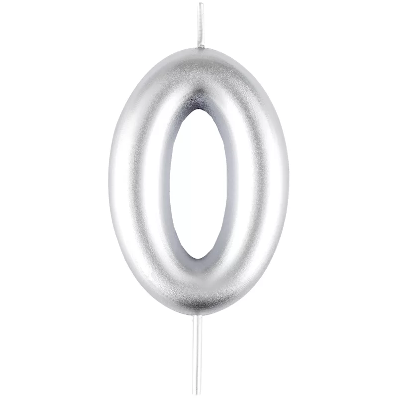 Luminare p-u tort MESHU "Cifra 0", 6cm, argintie, blist.