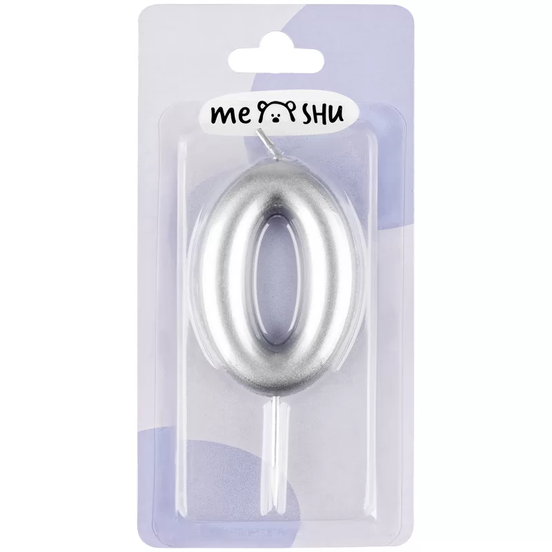 Luminare p-u tort MESHU "Cifra 0", 6cm, argintie, blist.