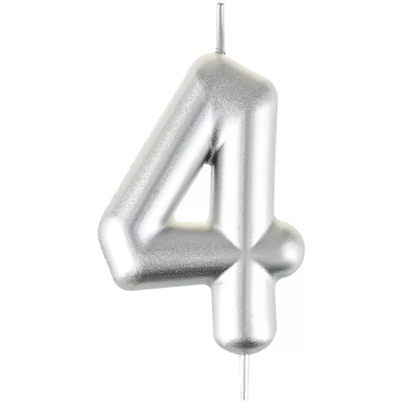 Luminare p-u tort MESHU "Cifra 4", 6cm, argintie, blist.