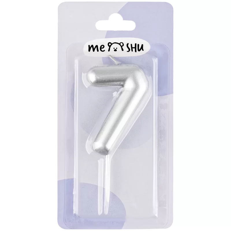 Luminare p-u tort MESHU "Cifra 7", 6cm, argintie, blist.