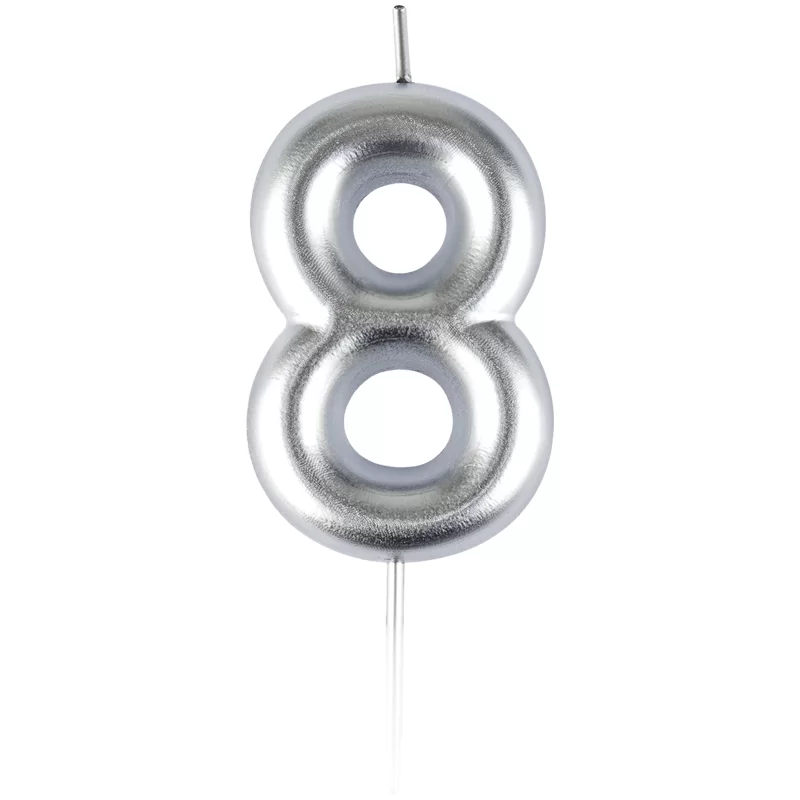 Luminare p-u tort MESHU "Cifra 8", 6cm, argintie, blist.