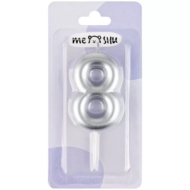 Luminare p-u tort MESHU "Cifra 8", 6cm, argintie, blist.