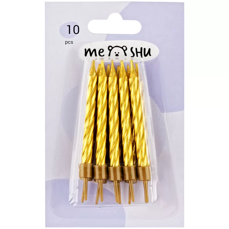 Luminari p-u tort MESHU "Mini", 5.8 cm, aurii, 10 bucati