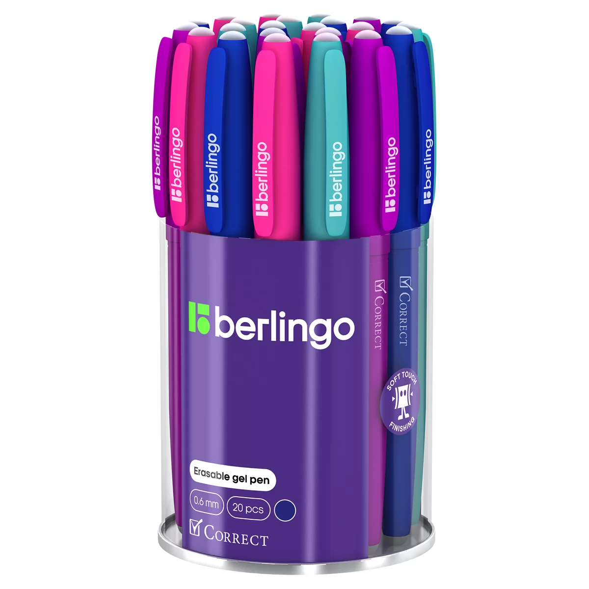 Pix cu gel BERLINGO Correct, 0.6mm, corectabil, albastru
