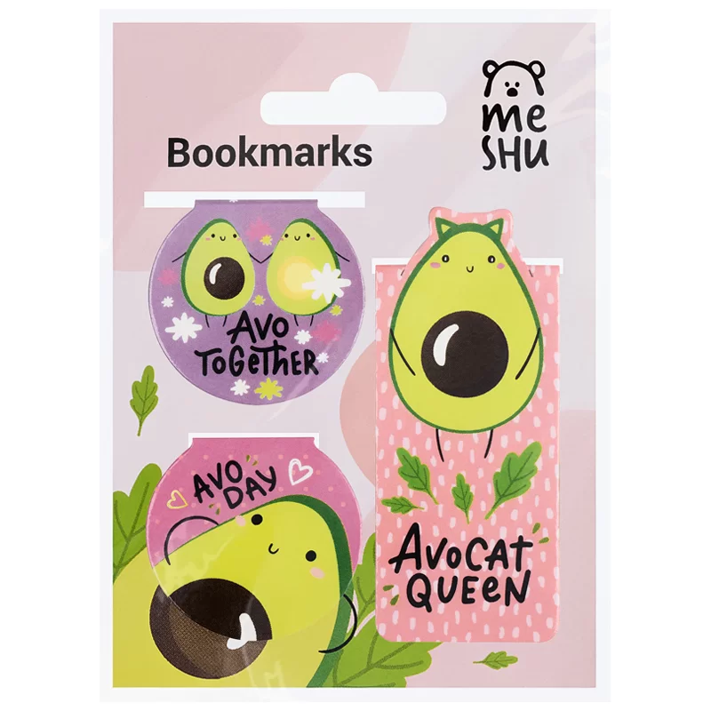Закладка магнит для книг MESHU Avocat, 3 штуки 