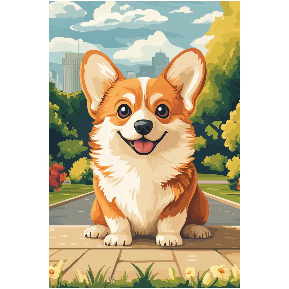 Puzzle Maxi ТРИ СОВЫ "Corgi in parc", 24 elemente