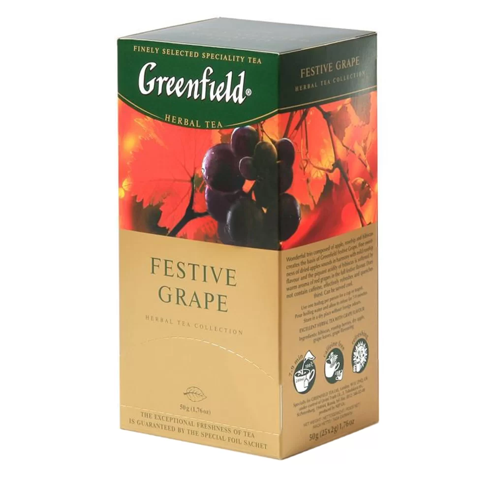 Чай GREENFIELD Festive Grape, 25 пакетиков по 2 г
