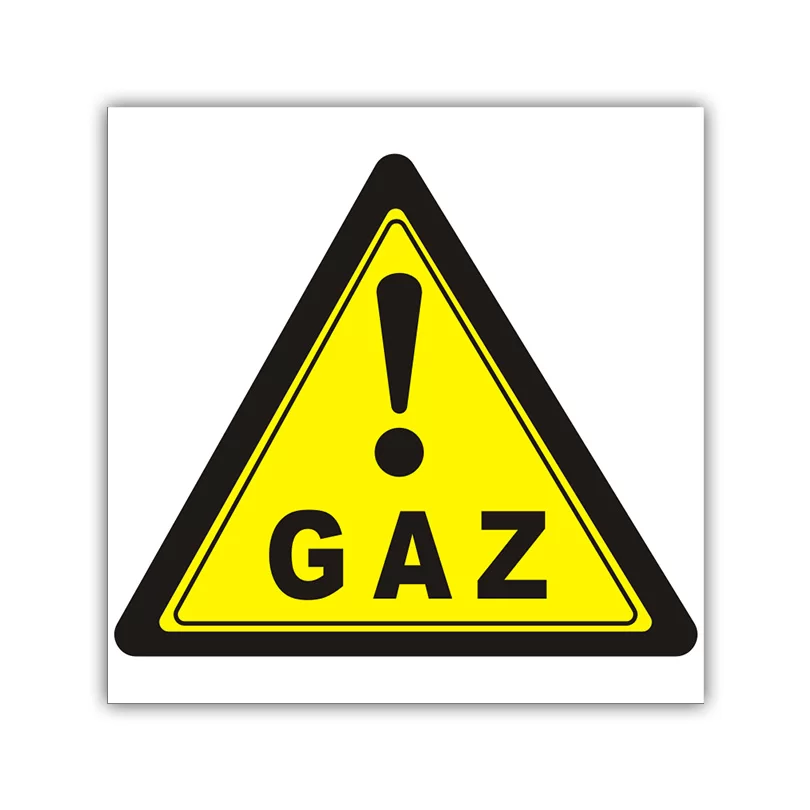 Autocolant "ATENTIE GAZ", 10x10cm