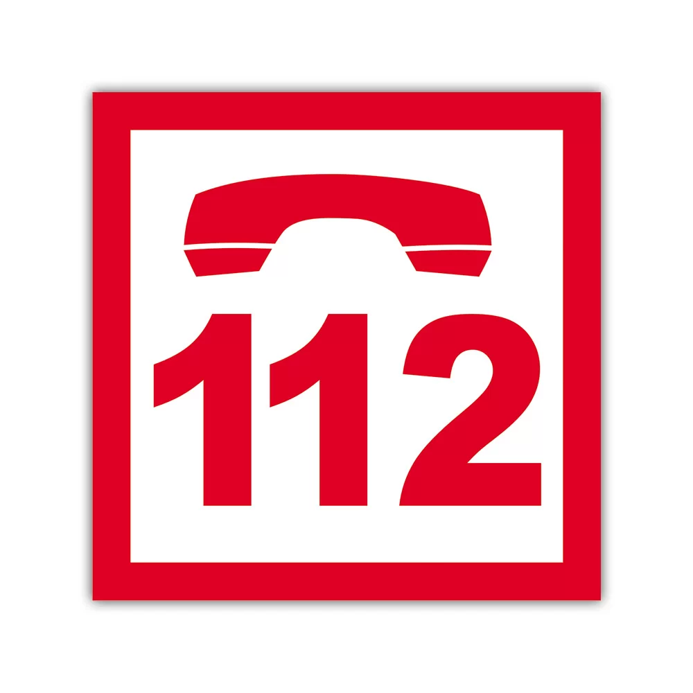 Autocolant "112", 10x10cm