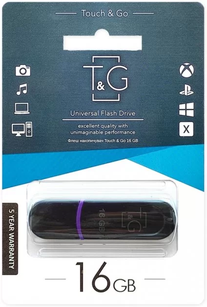 Flash USB2.0 T&G 012, 16 GB, negru