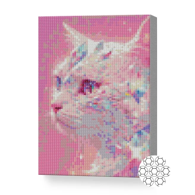 Алмазная мозаика NEW WORLD Кошечка из кристалло 20x30см 