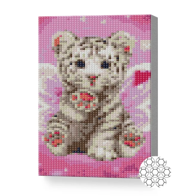 Mozaic cu diamante NEW WORLD Sărutul tigri 20x30cm pinza