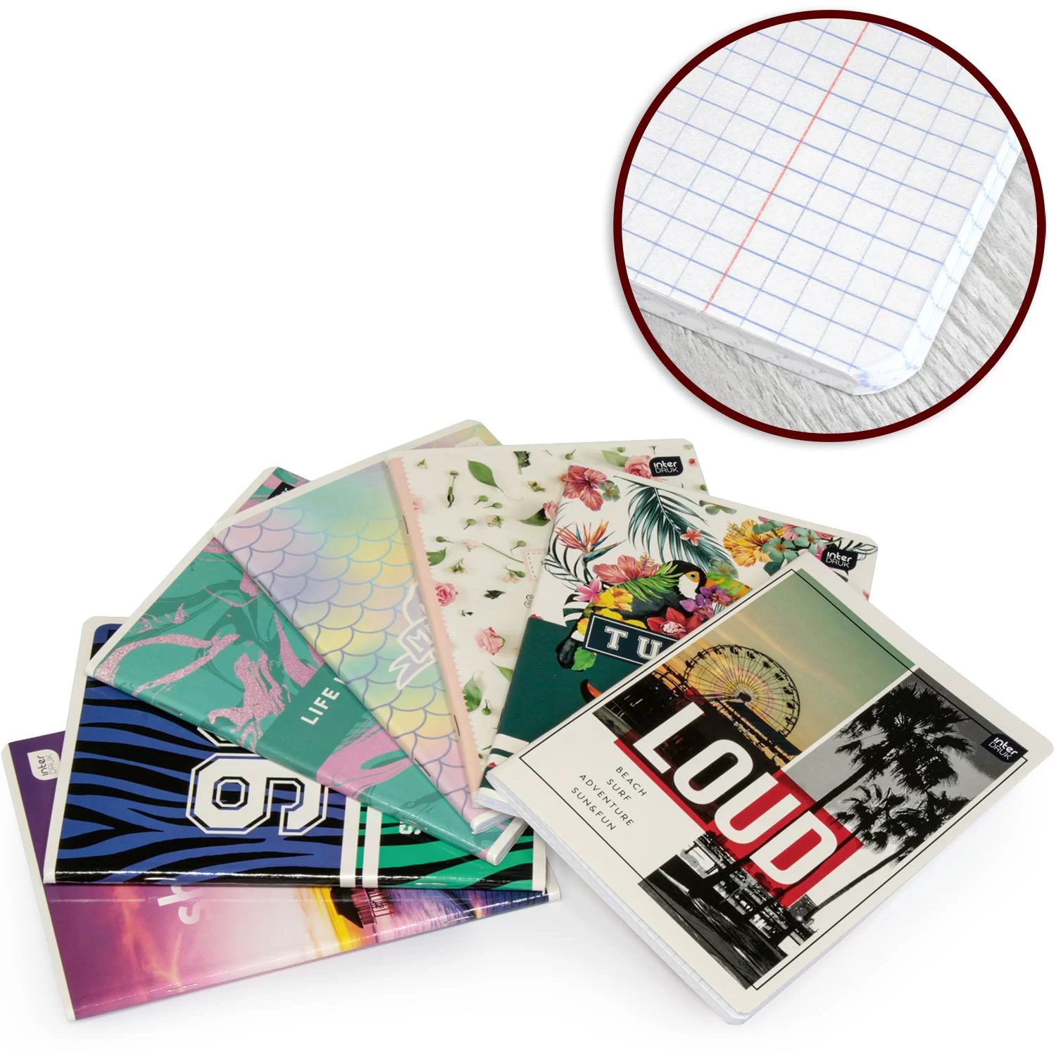 Caiet INTERDRUK Girls A5 Euro, 60 foi, matematica
